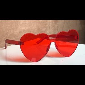 Red acrylic heart sunglasses